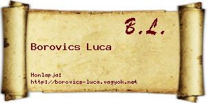 Borovics Luca névjegykártya
